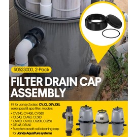 DearChan R0523000 Replacement Filter Drain Cap Assembly for Jandy Zodiac CS/DEV/CV/CL Series Pool Cartridge Filters | Salt Cell Cleaning Cap | Leak-Proof Design | 2 Kits Required for Full Replacement