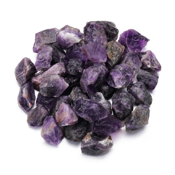 Jovivi Bulk Natural Amethyst Healing Crystals Rough Stones Large 1" Raw Rock Crystals for Tumbling, Cabbing, Decoration, Wire Wrapping, Wicca & Reiki - 0.5 lb