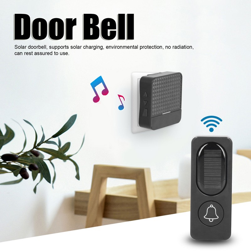 Wireless Door Bell Solar Powered Waterproof Intelligent Doorbell Set
