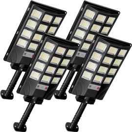 Atoechie 4-Pack Solar Outdoor Lights, 20000lm Motion Sensor Dusk to Dawn Street Light, 192 LED Solar Powered Flood Lights, 6500k Waterproof Security Lamps for Yard, Garage, Parking Lot