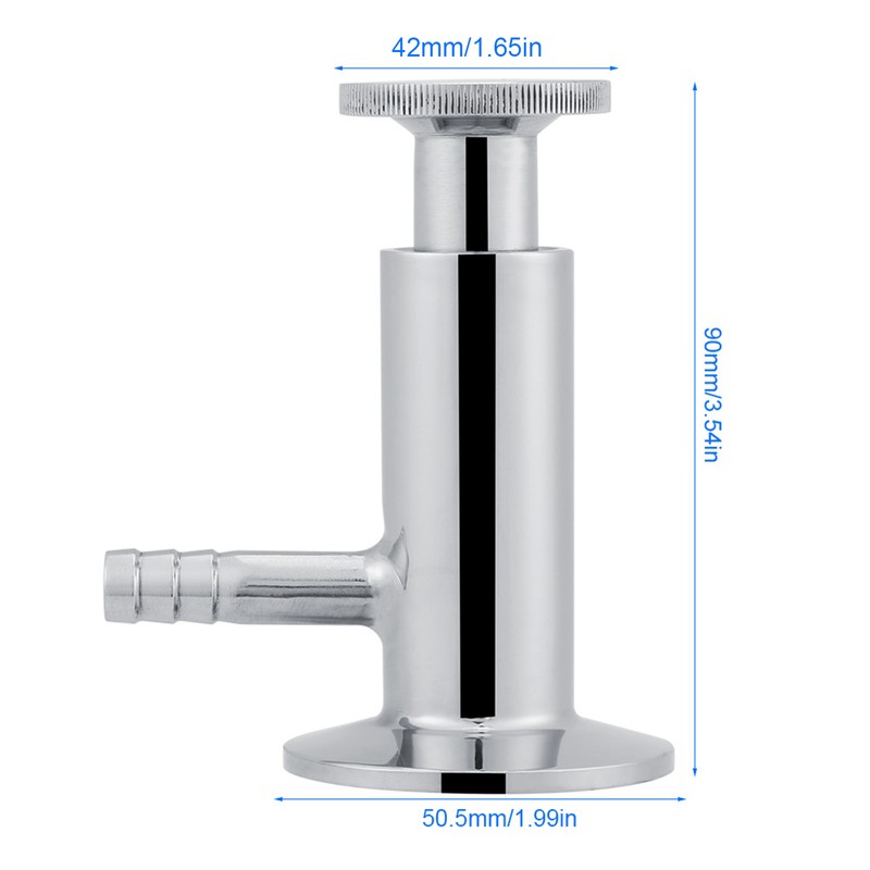 1pc 2inch(50.5mm) Ferrule Sanitary Stainless Steel SUS304 Sampling Valve