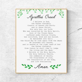 ZLKAPT The Apostle's Creed-Christian Prayer Print ，Jesus Christ Surrounded By His Apostles，Home-Office-Church Décor，Catholic Prayer Christian Print (-8x10 inches)