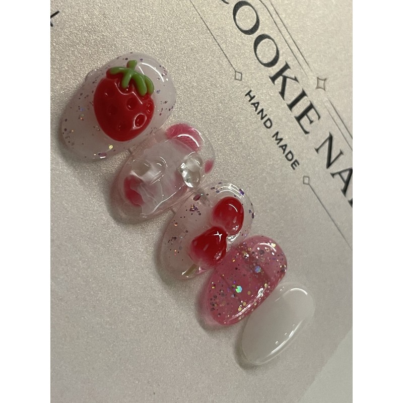 ⭐️ Soft Syrup [Strawberry Tanghulu] Nail Tips ⭐️ - Middle
