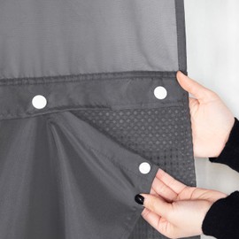 eachope 1 Pack Fabric Snap-in Shower Curtain Liner Replacement,Compatible with No Hook Shower Curtain with Snap in Liner, Removable & Water-Repellent,Machine Washable,70x57,Grey