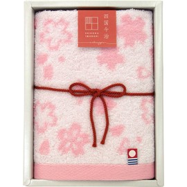 Hayashi GI052302 Towel Gift Shikoku Imabari Flower Pattern Cherry Blossom Flower Pattern Wash Towel, 1 Piece Set, Made in Japan, 13.4 x 13.8 inches (34 x 35 cm), Pink