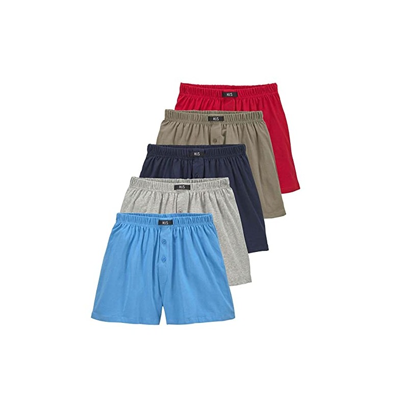 H.I.S Men’s Wide Boxer Shorts Classic Cut 5 Pack -