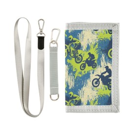 Kids Wallets Dirt Bikes Boys Girls Trifold Purse