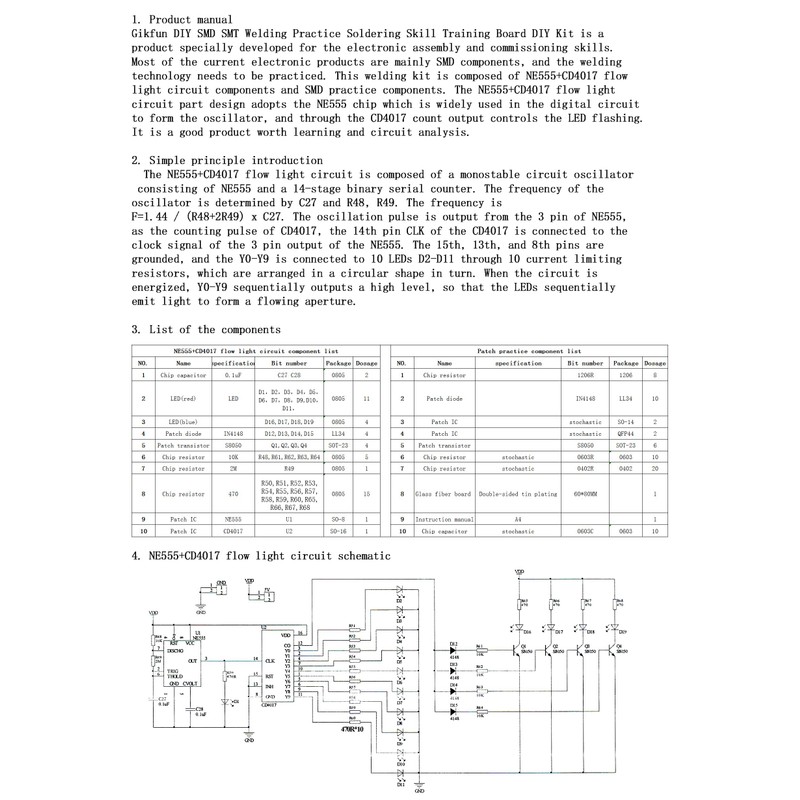 Gikfun DIY SMD SMT Welding Practice Soldering Skill Training Board
