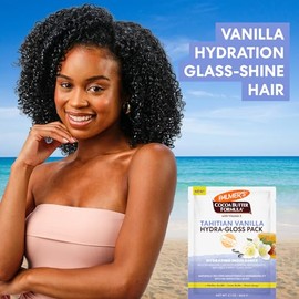 Palmer's Fórmula de manteca de cacao, paquete Hydra-Gloss de vainilla de Tahití, (2.1 onzas líquidas), tratamiento acondicionador nutritivo con vitamina E y miel de acacia para brillo, suavidad y control del encrespamiento, todo tipo de cabello