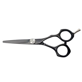 Urban Lion Precision Beard and Mustache Grooming Scissors | Ultra Sharp Japanese Stainless Steel | Adjustable Tension Click Wheel, Finger Inserts, and Finger Rest| Liquid Black – 5 inch| Storage Pouch