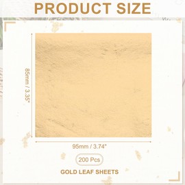 PATIKIL Gold Leaf Sheets for Art 8.5x9.5cm, 200 Pcs Gold Foil Sheet Metallic Leaf Papers for DIY Crafts Resin Furniture Nails Paintings Home Decoration, Champagne