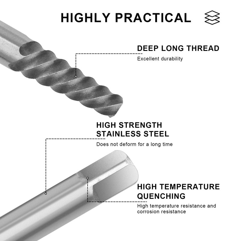 6 Pieces Damaged Screw Extractor Set Professional, CHSEROK Screw Extractor