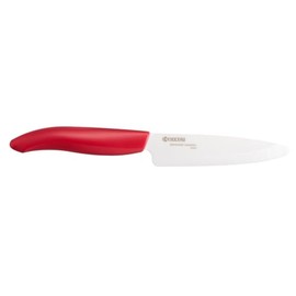 Kyocera Advanced Ceramic Revolution Series 4.5-inch Utility Knife, Red Handle, White Blade