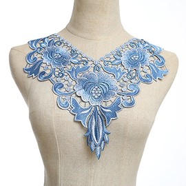 1Pcs Embroidery Collar Venise Lace Flowers Neckline Applique Trim, Lace Fabric Sewing Supplies (Color B)