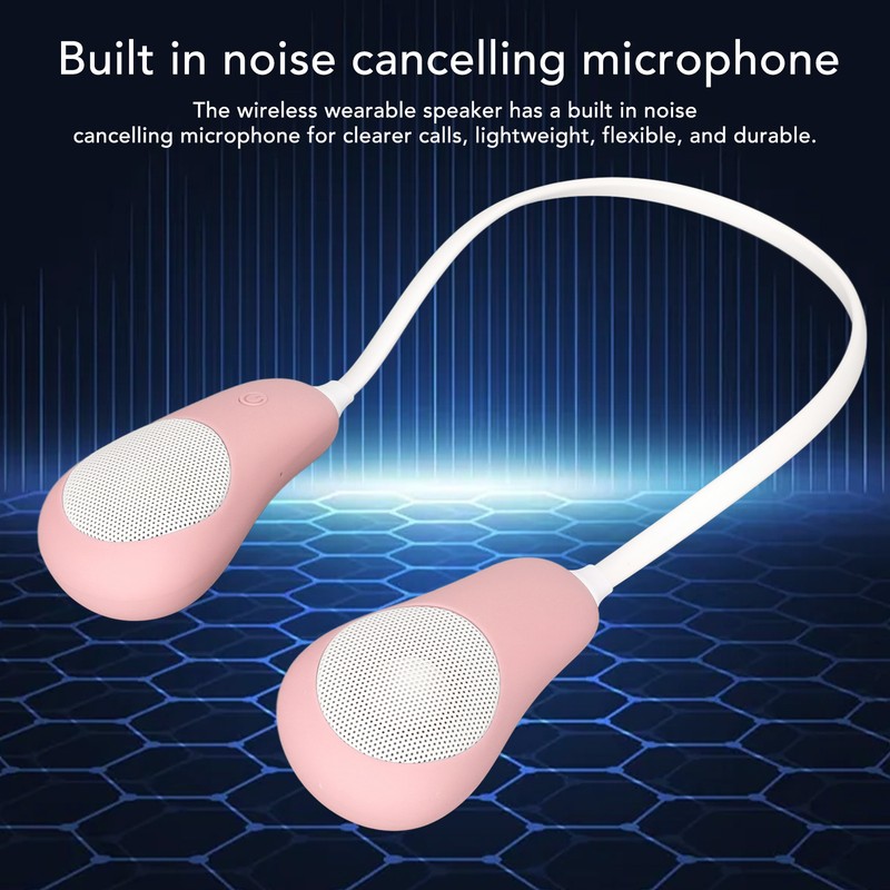 Neckband Bluetooth Speaker Stereo Hands Free Noise Reduction Portable Wearable