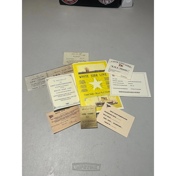 RMS TITANIC, reprint, First Class Passenger on board documents, Nice!