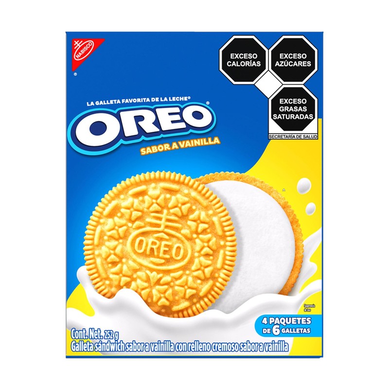 Oreo Galletas Sabor Vainilla con Relleno Sabor Vainilla, Caja con