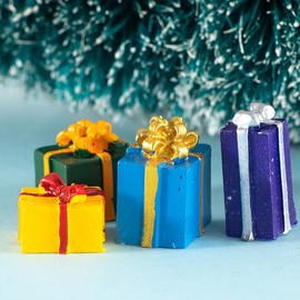 30 Pcs Christmas Craft Gift Miniatures Xmas Small Present Ornaments Mini Gift Box Figurines Figures Christmas Tree Small Gift Boxes Decorations Mini Gift Boxes Christmas Tree Ornaments