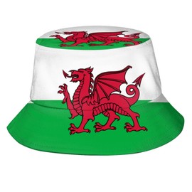 Retro Welsh Wales UK Flag Bucket Hat for Women Men Summer Outdoor Fisherman Sun Hat Beach Fishing Cap
