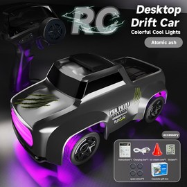 Hotfree 1/64 Mini RC Drift Car, 4WD High-Speed Remote Control AE86 with LED Light Modes & DIY Stickers, RC Drift Truck, Fun Desktop Entertainment Toy, Birthday Gift for Kids Boys - Colour: NO.K10