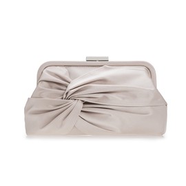 IXEBELLA Evening Purse for Women Dressy Soft Pleated Knot Party Clutch Satin Frame Formal Handbag for Wedding/Prom/Cocktail (Champagne)