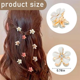 SULIUDAJI Small Flower Hair Clips, Mini Diamond Flowers Hair Clip Pearl Flowers Small Hair Clip Hair Accessories for Women Girls Birthday Party Wedding Party