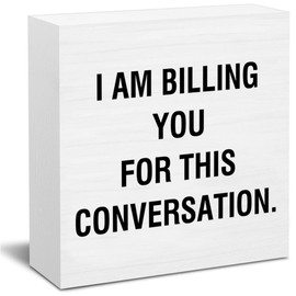 Lawyer Sign Decor I'm Billing You Wooden Block Sign, Funny Lawyer Gifts for Law Student, Law School Graduation Decorations for Desk Table Shelf, 5 X 5 Inches