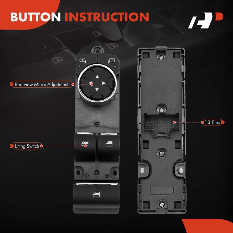 A-Premium Power Window Switch Compatible with Ford Mustang 2015-2023