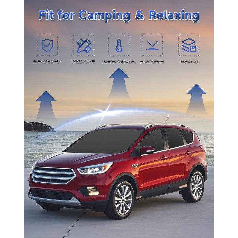 8PCS Window Shades for Ford Escape(2020-2025) Accessories – Full Coverage