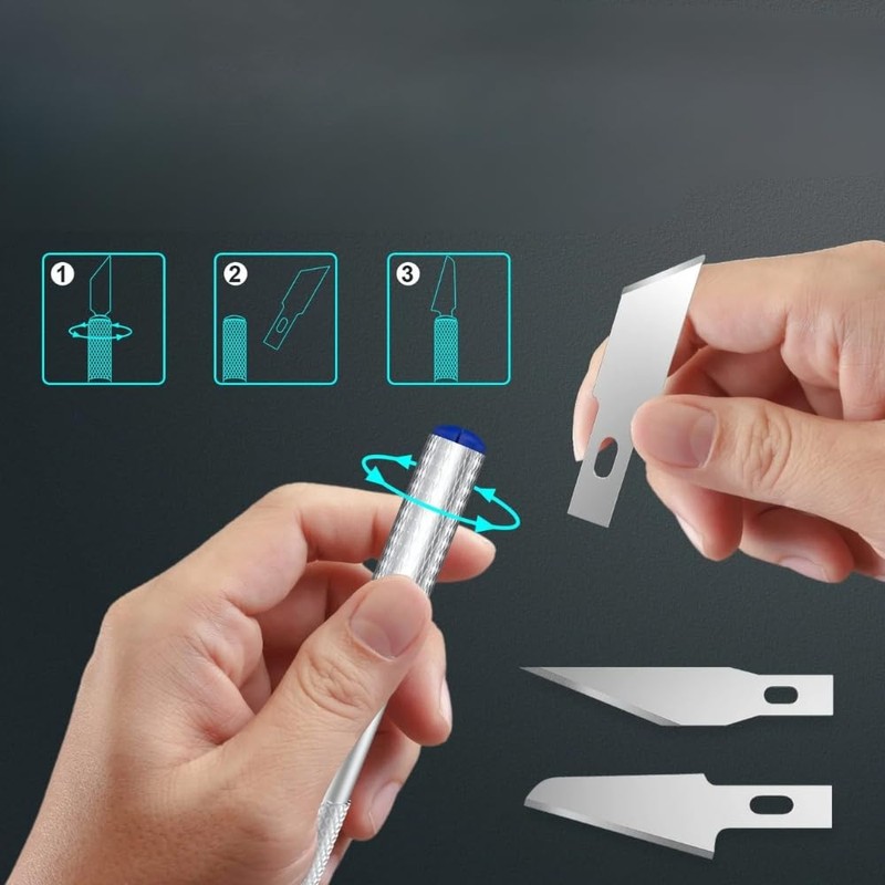 Precision Cutter Set with 10 Interchangeable Blades and Storage Box