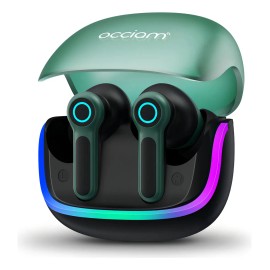 Audfonos Bluetooth Gamer Inalmbricos Occiam G07 In Ear Verde - Luces RGB Cool, 80H Duracin, 10mm HIFI, 360 Sonido Surround, 45ms Latencia Baja, Doble 