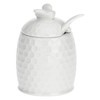 LA PORCELLANA White Sugar Bowl with Teaspoon Aperegina