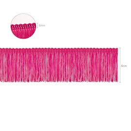 TEXTEX = Cuquillo Fringe for Sewing Flamenco and Sevillana. Composition Rayon 100%. Length of 5 cm. 5m Pieces. (Fuchsia)