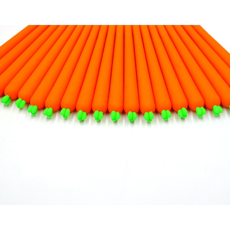 20 Pack Kawaii Carrot Gel Ink Pen Scrub Plastic Vegetable