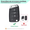 QBUC Car Key Case for VW, Three Buttons Car Key