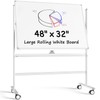 MaxGear Premium Large Rolling Whiteboard on Wheels, 48" x 32"