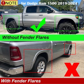 Mud Flaps for 2019 2020 2021 2022 2023 2024 RAM 1500 New Body Style/Non-Classic Model/Only Fits w/Out OEM Fender Flares/Not for TRX Model/No Drill All Weather Mudflaps Splash Guards for Trucks