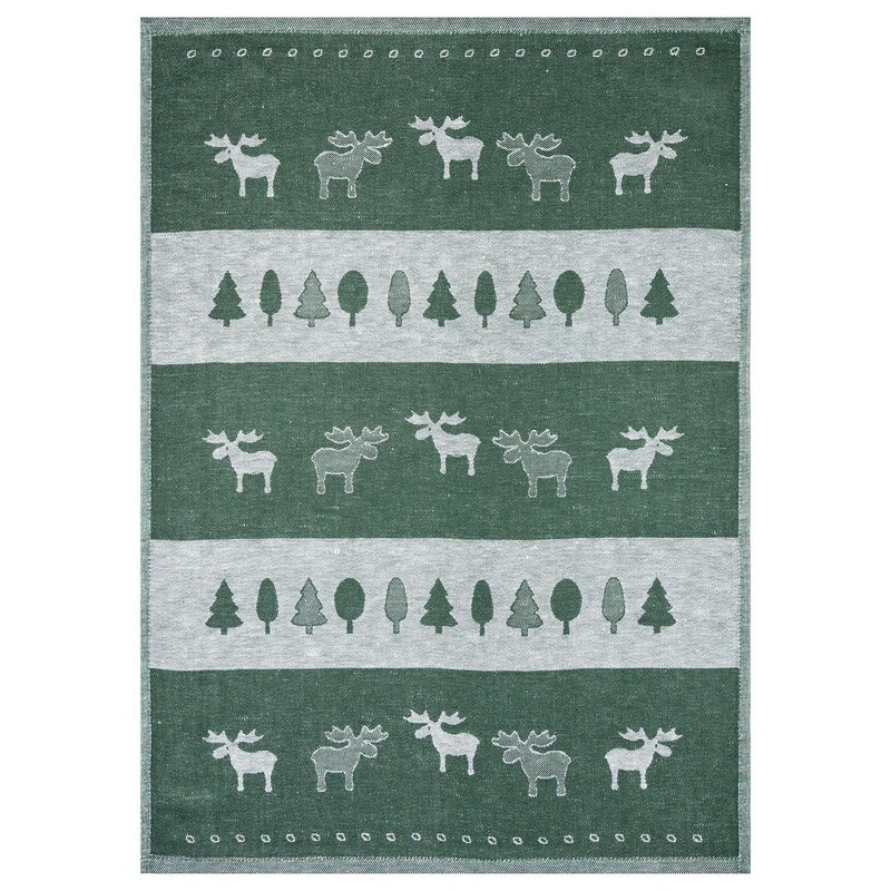 Kracht Pack of 3 Half Linen Jacquard Cloth Elk Series