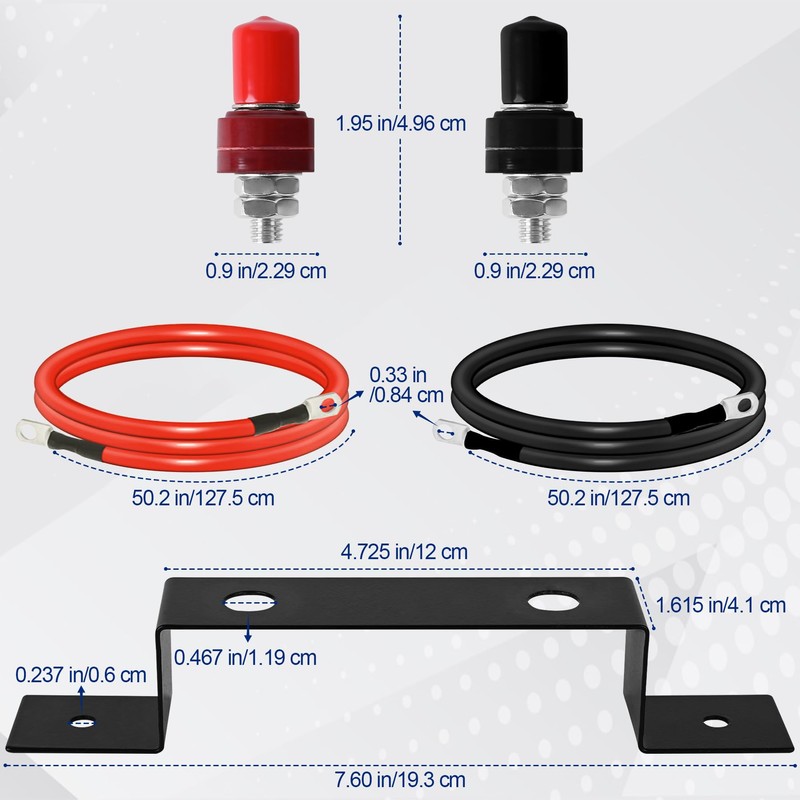 Battery Relocation Kit, Battery Jump Post Kit Heavy Duty Remote