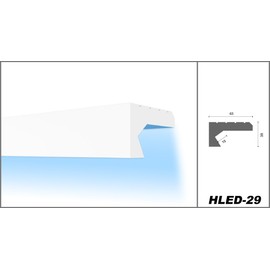 HEXIMO LED Shadow Joint Profile Stucco Strips, Indirect Lighting XPS Styrofoam Drywall Ceiling Lighting Stucco Strip Ceiling (1.7 Metres HLED 29)