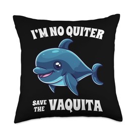 Save The Vaquita Gifts Save Our Oceans Cute Vaquita Throw Pillow, 18x18, Multicolor