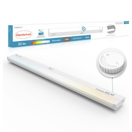 Leetdud LED Under Cabinet Lighting Motion Sensored Hardwired with Built-in Dimmer, 32 Inch 16W Dimmable 5 Color 2700/3000/3500/4000/5000K, Linkable Eyes Care for Kitchen, Counter, ETL Listed, White
