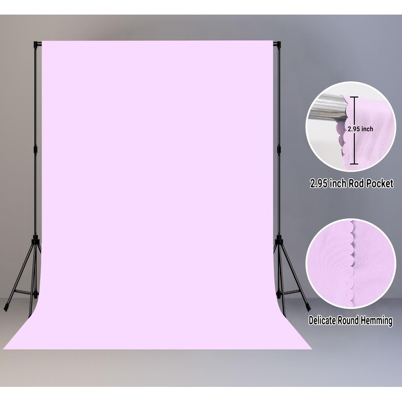 LYLYCTY Light Purple Portrait Backdrop 8x10ft Zoom Meeting Photo Studio