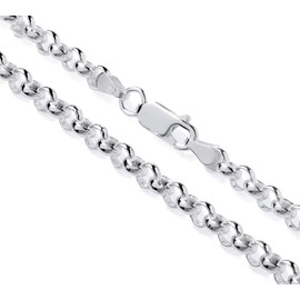 Old English Jewellers Sterling Silver 4mm Belcher Chain Necklace - 18" 20" 22" 24" 26" 30" (22)