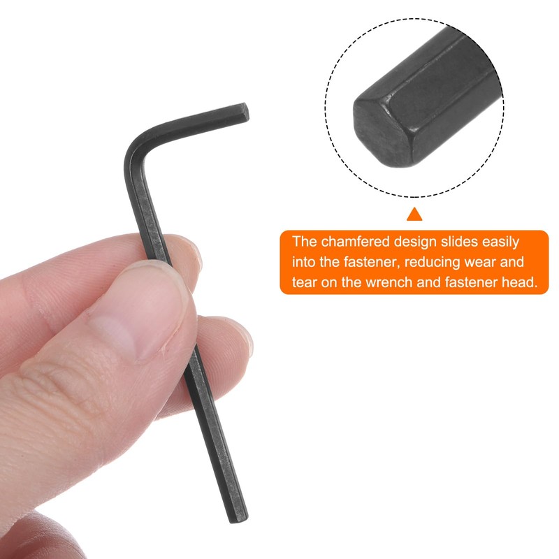 sourcing map 5pcs Hex Key Wrench 3mm L-Shape Hexagon Metric
