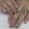 Pink French Tip Press on Nails Short False Nails Square