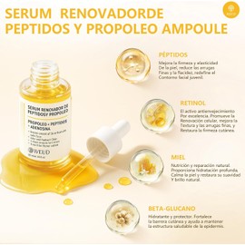 WEUD Serum Coreano Original, Serum Facial con Péptidos Propóleo, Reafirman, Cuidado Antiedad y Reparador, Luminosidad y Piel Radiante, Fórmula Hipoalergénica para Todo Tipo de Piel （100ML）