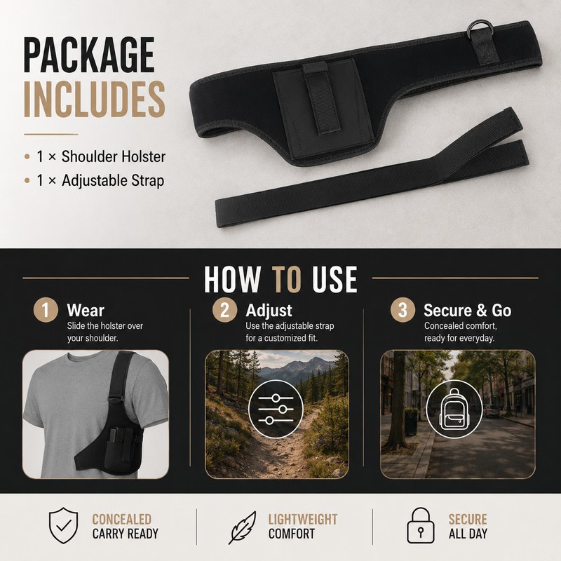 Concealed Shoulder Holster for Discreet Carry – Neoprene Underarm Harness