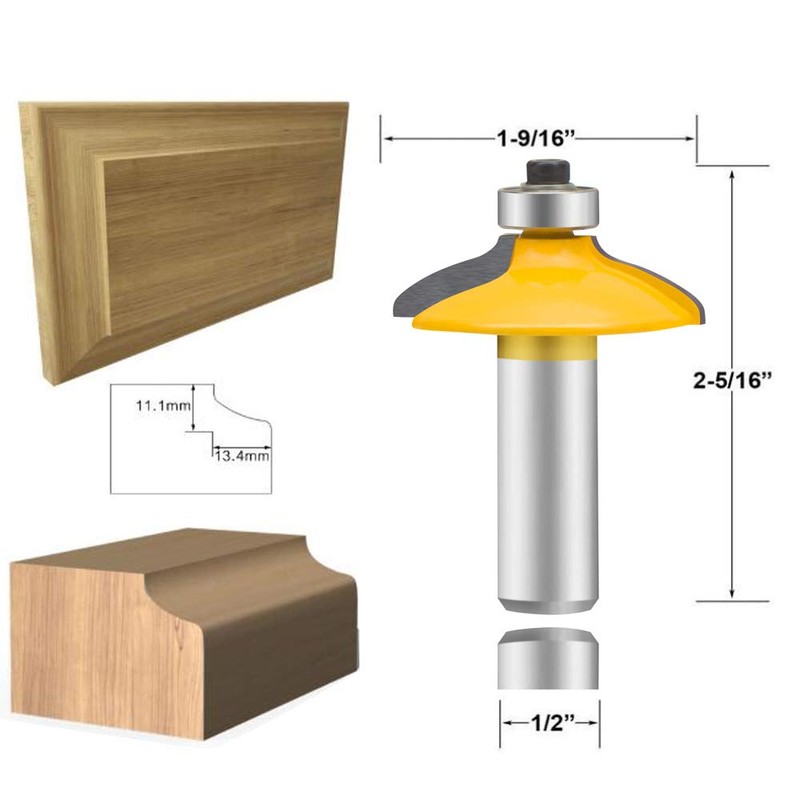 LEATBUY Door&Drawer Front Edging Router Bit Set 1/2-Inch Shank 4