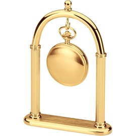 TAURISH Pocket Watch Display Stand - Full Arch Chrome, Brass Metal Holder for Pocket Watches, Antique Clocks, & Collectibles